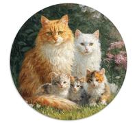 1000pcs (67.5x67.5cm) Rompecabezas para Adultos Y Adolescentes Conmovedores Retratos de una Familia de gatosJuegos Hechos DIY, Decoración del Hogar.