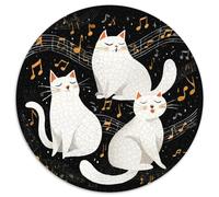 1000pcs (67.5x67.5cm) Rompecabezas para Adultos Y Adolescentes White GatoJuegos Hechos DIY,Notas Musicales Decoración del Hogar.