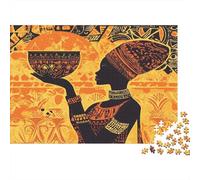 1000pcs (75x50cm) Adulto African Woman Holding BBúho Rompecabezas Mujeres Hombres Tablero De Madera Enclavamiento De Precisión Mandala de Calavera
