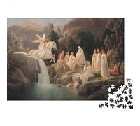 1000pcs (75x50cm) Escena Griega clásica Rompecabezas Diosa con túnica Blanca ondeando De Bricolaje para Adultos Y Multitud De 14 Años En Adelante
