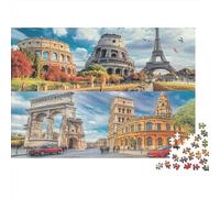 1000pcs (75x50cm) Lugares emblemáticos Rompecabezas Colores brillanteses Brillantes, Elementos culturales De Bricolaje para Adultos Y Multitud De 14 Años En Adelante