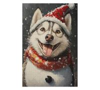 1000pcs(75x50cm) Rompecabezas De Piezas para Adolescentes Christmas Siberian Husky Art Print-2 Rompecabezas Juegos Relajantes Desafío Difícil Regalo De Cumpleaños, Regalos, 1000pcs(75x50cm)