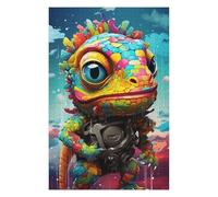 1000pcs(75x50cm) Rompecabezas De Piezas para Adolescentes Colorful Lizard with Mechanical Gear Rompecabezas para Adultos Juguetes Antiestrés Una Obra De Arte Desafío Educativo 1000pcs(75x50cm)