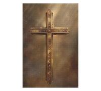 1000pcs(75x50cm) Rompecabezas De Piezas para Adolescentes Golden Cross Wall Art Decor-2 Rompecabezas Juegos Relajantes Desafío Difícil Regalo De Cumpleaños, Regalos, 1000pcs(75x50cm)