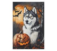 1000pcs(75x50cm) Rompecabezas De Piezas para Adolescentes Halloween Wolf with Jack-o'-Lantern-1 Rompecabezas Juegos Relajantes Desafío Difícil Regalo De Cumpleaños, Regalos, 1000pcs(75x50cm)