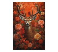 1000pcs(75x50cm) Rompecabezas para Adolescentes Autumnal Deer Floral Artwork Rompecabezas Juegos Relajantes Difícil Difícil Cumpleaños 1000pcs(75x50cm)
