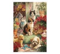 1000pcs(75x50cm) Rompecabezas para Adolescentes Cats & Dogs Garden Party Rompecabezas para Adultos Juego De Ingenio Análisis Y Lógica Regalos De Cumpleaños Y Únicos 1000pcs(75x50cm)