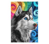 1000pcs(75x50cm) Rompecabezas para Adolescentes Colorful Husky Art Print-1 Rompecabezas para Adultos Juego De Ingenio Regalo De Cumpleaños Actividades Divertidas En Casa 1000pcs(75x50cm)