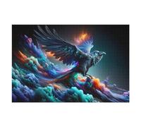 1000pcs(75x50cm) Rompecabezas para Adolescentes Colorful Raven in Flight Rompecabezas para Adultos Juego Práctico Regalos para Aliviar El Estrés para Amigos Y Familiares 1000pcs(75x50cm)