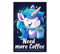 1000pcs(75x50cm) Rompecabezas para Adolescentes Cute Unicorn Needs More Coffee Rompecabezas para Adultos, Juguete, Decoración De Pared, Una Obra De Arte para Cumpleaños, Navidad 1000pcs(75x50cm)