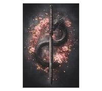 1000pcs(75x50cm) Rompecabezas para Adolescentes Dragon Sword with Cherry Blossoms -3 Rompecabezas para Adultos Juego Familiar Análisis Y Lógica Juego Desafiante Regalos