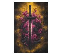 1000pcs(75x50cm) Rompecabezas para Adolescentes Dragon Sword with Flowers Art Print -1 Rompecabezas para Adultos Juego De Ingenio Regalo De Cumpleaños Actividades Divertidas En Casa 1000pcs(75x50cm)