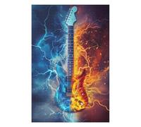 1000pcs(75x50cm) Rompecabezas para Adolescentes Electric Guitar with Fire and Ice Effect-2 Rompecabezas para Adultos Juegos Relajantes Mejora La Memoria Cumpleaños 1000pcs(75x50cm)
