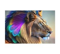 1000pcs(75x50cm) Rompecabezas para Adolescentes Fantasy Lion with Peacock Feathers Rompecabezas para Adultos: Un Juego Práctico, Divertido Y con Un Toque De Humor, Un Reto Educativo 1000pcs(75x50cm)