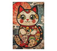 1000pcs(75x50cm) Rompecabezas para Adolescentes Japanese Lucky Cat Art Print Rompecabezas para Adultos Juegos Familiares Corte De Precisión Reducción del Estrés Regalos 1000pcs(75x50cm)