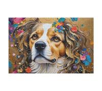 1000pcs(75x50cm) Rompecabezas para Adolescentes Magical Floral Dog Portrait -1 Rompecabezas para Adultos Juego Práctico Desafío Difícil Desafío Educativo 1000pcs(75x50cm)