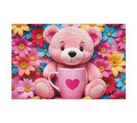 1000pcs(75x50cm) Rompecabezas para Adolescentes Pink Teddy Bear with Heart Mug Rompecabezas para Adultos Juegos Relajantes Análisis Y Lógica Cumpleaños Y Navidad 1000pcs(75x50cm)