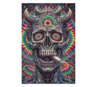 1000pcs(75x50cm) Rompecabezas para Adolescentes Psychedelic Devil Skull Art Print-3 Rompecabezas para Adultos Juego De Ingenio Análisis Y Lógica Regalos De Cumpleaños Y Únicos 1000pcs(75x50cm)