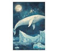 1000pcs(75x50cm) Rompecabezas para Adolescentes Whale Watching Under The Moonlight Rompecabezas para Adultos Juego Familiar Análisis Y Lógica Juego Desafiante Regalos