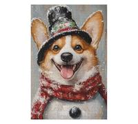 1000pcs(75x50cm) Rompecabezas para Adolescentes Winter Corgi with Snow Hat Rompecabezas para Adolescentes Juegos Relajantes Análisis Y Lógica Regalos para Amigos Y Familiares 1000pcs(75x50cm)