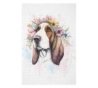 1000pcs(75x50cm) Rompecabezas para Adultos Basset Hound Watercolor Juego De Rompecabezas para Adultos: Regalos para Mujeres Interacción Entre Padres E Hijos 1000pcs(75x50cm)