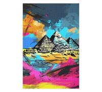 1000pcs(75x50cm) Rompecabezas para Adultos Colorful Egyptian Pyramids Art Print Rompecabezas para Adultos Juegos Divertidos Regalo De Cumpleaños Difícil Y Desafiante 1000pcs(75x50cm)