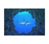 1000pcs(75x50cm) Rompecabezas para Adultos Great White Shark in Cave Opening Rompecabezas para Adultos Juguete Decoración De Pared Análisis Y Lógica 1000pcs(75x50cm)