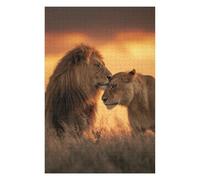 1000pcs(75x50cm) Rompecabezas para Adultos Lion Couple Sunset Romance Rompecabezas para Adultos Juego Familiar Desafío Difícil Regalos De Cumpleaños Y Únicos 1000pcs(75x50cm)