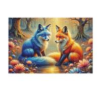 1000pcs(75x50cm) Rompecabezas para Adultos Regalos De Rompecabezas Colorful Foxes in Autumn Forest Rompecabezas para Adultos Juegos Familiares Decoración Desafío Educativo 1000pcs(75x50cm)