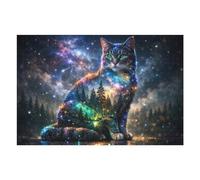 1000pcs(75x50cm) Rompecabezas para Adultos Regalos De Rompecabezas Cosmic Cat Forest Night Sky Rompecabezas para Adultos Juegos Familiares Decoración Desafío Educativo 1000pcs(75x50cm)