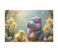 1000pcs(75x50cm) Rompecabezas para Adultos Regalos De Rompecabezas Easter Hippo Chick Egg Basket Rompecabezas para Adultos Juegos Familiares Decoración Desafío Educativo 1000pcs(75x50cm)