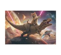 1000pcs(75x50cm) Rompecabezas para Adultos Regalos De Rompecabezas Space Adventure with Dino and Kitten Rompecabezas para Adultos Juegos Familiares Decoración Desafío Educativo 1000pcs(75x50cm)