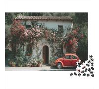 1000pcs (75x50cm) Rompecabezas para Adultos Y Adolescentes Casas italianasJuegos Hechos DIY,Rosas in Full Bloom Decoración del Hogar.