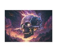 1000pcs(75x50cm) Rompecabezas para Adultos Y Adolescentes Electric Storm Skull -10 Rompecabezas para Adultos: Un Juego Práctico. Una Obra De Arte 1000pcs(75x50cm)