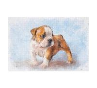 1000pcs(75x50cm) Rompecabezas para Adultos Y Adolescentes English Bulldog Puppy Art Rompecabezas para Adultos: Un Juego Práctico. Una Obra De Arte 1000pcs(75x50cm)