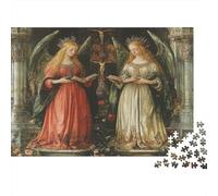 1000pcs (75x50cm) Rompecabezas para Adultos Y Adolescentes Estilo de Pintura al óleoJuegos Hechos DIY,Dos Diosas en la Iglesia Decoración del Hogar.