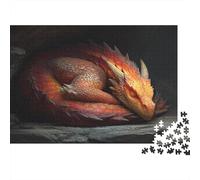1000pcs (75x50cm) Rompecabezas para Adultos Y Adolescentes Un dragón acurrucado durmiendo en su guaridaJuegos Hechos DIY, Decoración del Hogar.