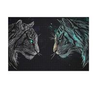 1000pcs(75x50cm) Rompecabezas para Adultos Y Adolescentes White and Blue Tigers Rompecabezas para Adultos: Un Juego Práctico. Una Obra De Arte 1000pcs(75x50cm)