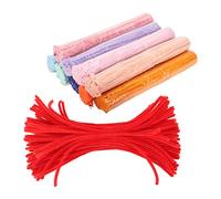 1000pcs CHENELLE TEMS Craft Tip Tip Tipers Arts Crafts Talls Chenille Suministros de arte de poliéster suave Cleaners de tuberías de color múltiple para títeres.