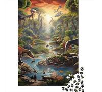 1000pcs Jurassic Dinosaur Puzzle for Adults Paper Material Animal Forest Jigsaw for Focus Improvement Home Leisure Toy 70x50cm/1000pcs