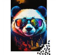 1000pcs Mini Puzzle para Adultos Panda Gafas Art Challenge | 52 x 38 cm cartón decoración oficina corte preciso regalo amigo relajación
