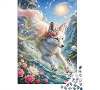1000pcs Mini rompecabezas para familia lobo flor agua difícil | 52 x 38 cm Papel Decoración Sala Corte Preciso Regalo Amigo Relajación Espíritu