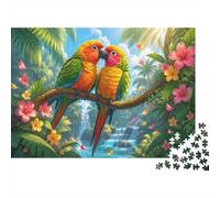 1000pcs Mini rompecabezas para familia Loro Flor Cascada Difícil | 52 x 38 cm Cartón Decoración de hogar Corte Preciso Regalo Amigo Relajación Espíritu