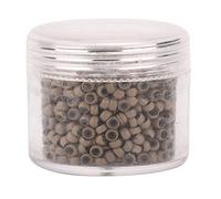 1000pcs Silicona Micro Links Anillos | Beads de extensión de cabello de 3 mm x 2 mm | No hay daño seguro para todos los tipos de cabello | Negro/marrón oscuro/marrón/marrón (light brown light brown)