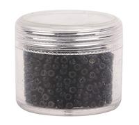 1000pcs Silicona Micro Links Anillos | Beads de extensión de cabello de 3 mm x 2 mm | No hay daño seguro para todos los tipos de cabello | Negro/marrón oscuro/marrón/marrón (Black)