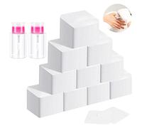 1000Pcs Toallitas para Uñas sin Pelusa, Almohadillas de Algodón de Limpieza de Uña, Tela no Tejida Toallitas Uñas Arte, Almohadilla de Algodón para Residuos Cosméticos Limpios, con 2 Botellas
