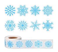 1000uds Azules Pegatinas Copos de Nieve, 38mm Pegatinas Navideñas Rollo Copos Nieve Navidad Calcomanías Autoadhesivas para Festivales Manualidades Sobres Recuerdos Fiesta Decoración (8 Estilos)