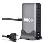 1000W USB C Cargador Multi, 10 Puertos GaN III Cargador Rápido Estación de Carga con 8 USB-C y 2 USB-A Charger PD PPS 100W Laptop Cargador Adaptador para Mac Book Pro/Air/iPad Pro