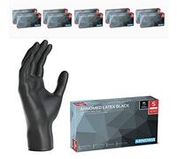 1000x ARNOMED® Guantes de látex desechables talla S Negro, Guantes desechables quirúrgicos y de laboratorio, Luvas nitrilo descartaveis, Manoplas de látex en XS, S, M, L, XL