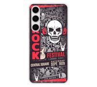 1001 Carcasa compatible con Samsung Galaxy S24 Plus, Samsung Galaxy S25 Plus - Funda fina de silicona transparente - Diseño Rock Festival